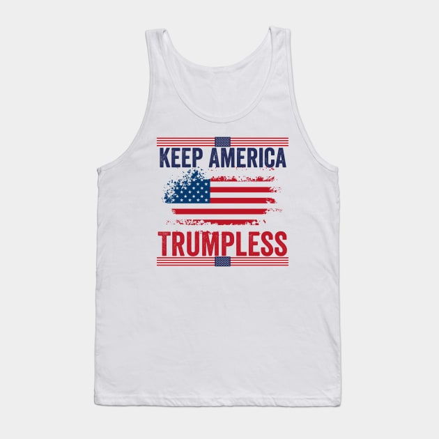 Keep America Trumpless - Funny Anti Trump usa flag Tank Top by JUST PINK